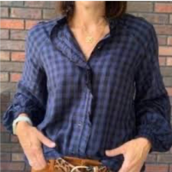 Cabi Aberdeen Blue Buffalo
Plaid Button Up Top Blouse Size Small - Picture 1 of 9